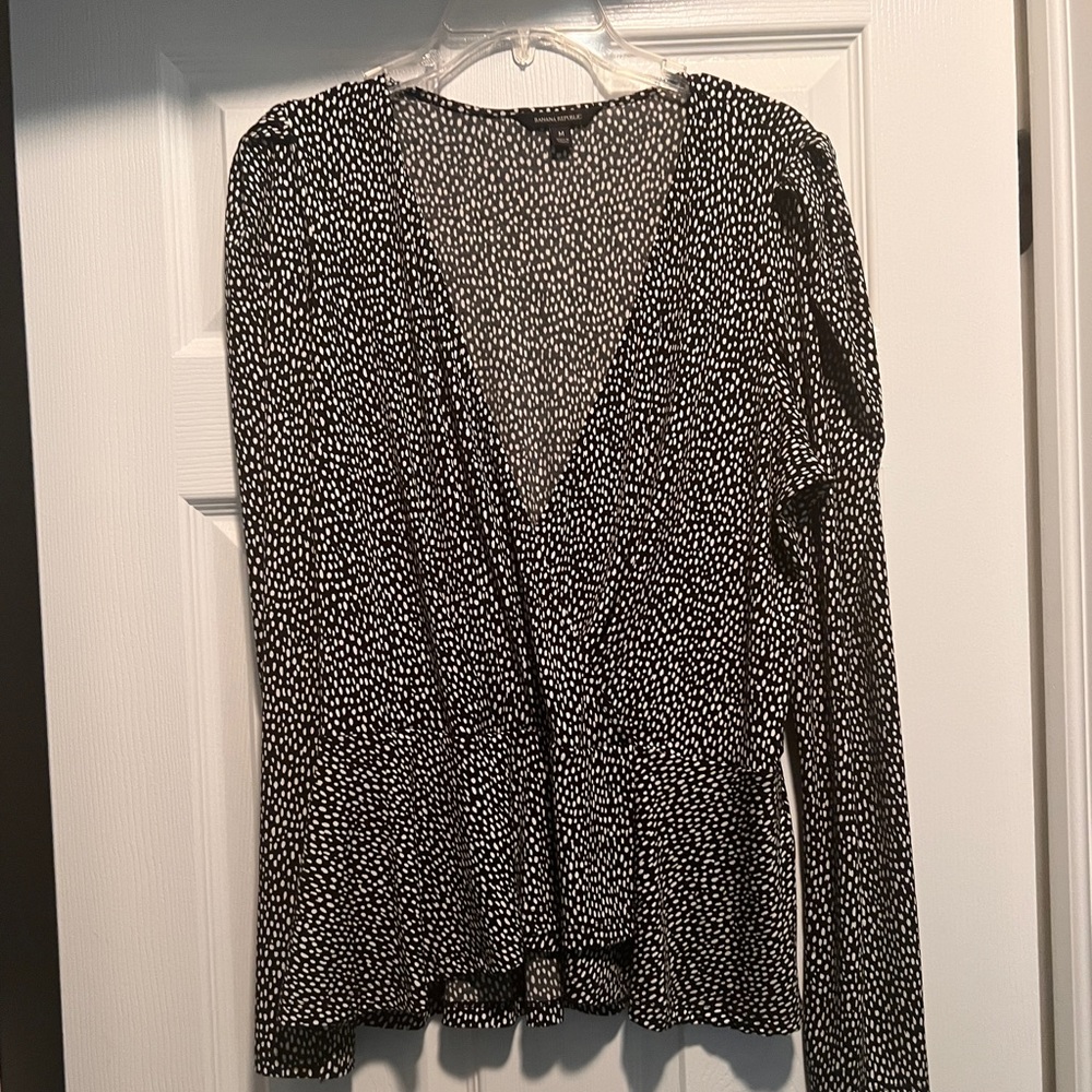 Banana Republic black and white peplum top.  Size medium